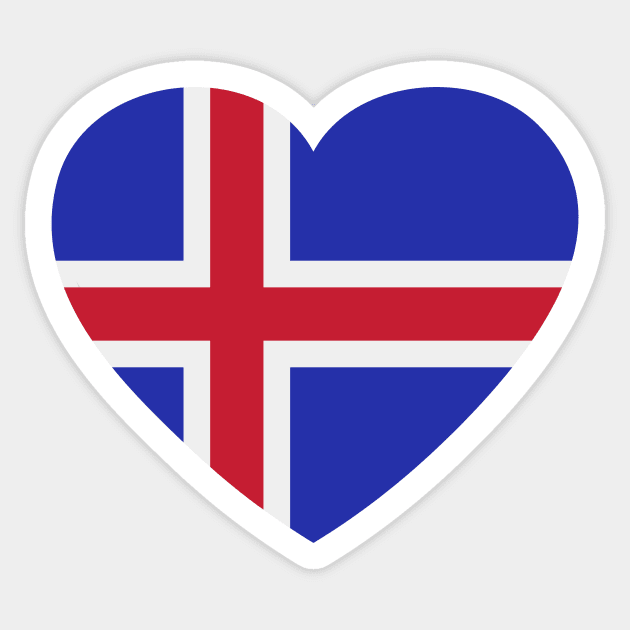 I Love Iceland // Heart-Shaped Icelandic Flag Sticker by SLAG_Creative